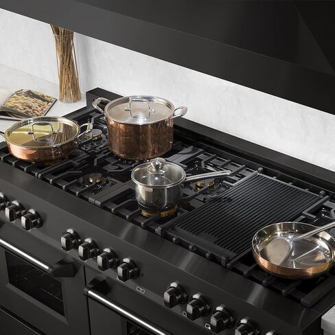 ZLINE 60" 7.4 cu. ft. Dual Fuel Range with Gas Stove and Electric Oven in Black Stainless Steel with Brass Burners (RAB-60) in Saudi Arabia