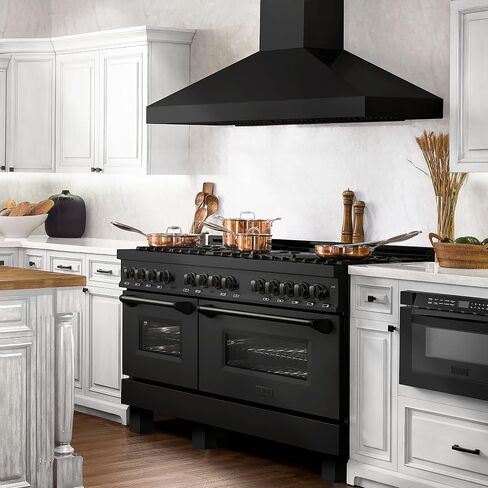 ZLINE 60" 7.4 cu. ft. Dual Fuel Range with Gas Stove and Electric Oven in Black Stainless Steel with Brass Burners (RAB-60) in Saudi Arabia