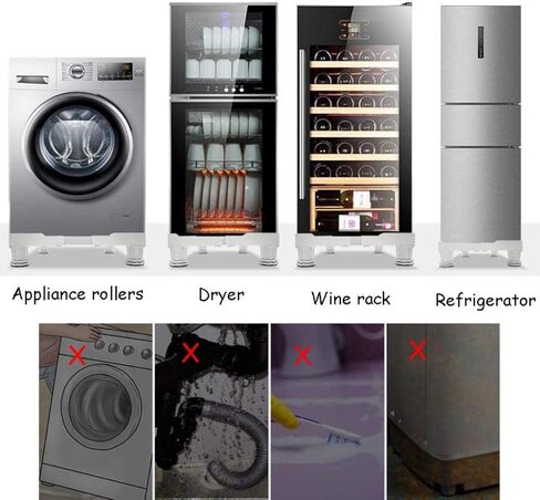 Trolley Washer and Dryer Stands, Multi-Functional Movable Adjustable Base Stand, Pedestal for Washing Machine Stainless-Steel with 12 Foot,20cm in Saudi Arabia