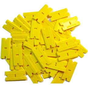 1 Pack (100pcs) 2X-Plus Double Edged Plastic Razor Blades with a Thicker and Thinner Edges in Saudi Arabia