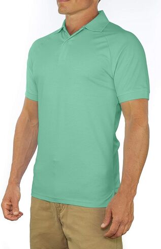 CC Perfect Slim Fit Polo Shirts for Men + Stretch | Breathable Sweat Wicking Short Sleeve Fitted Collared Mens Polo T Shirt in Kuwait