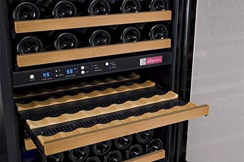 Allavino 24" Wide FlexCount II Tru-Vino 56 Bottle Dual Zone Black Left Hinge Wine Refrigerator in Kuwait