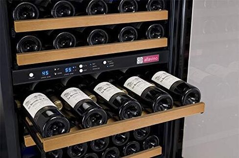 Allavino 24" Wide FlexCount II Tru-Vino 56 Bottle Dual Zone Black Left Hinge Wine Refrigerator in Kuwait