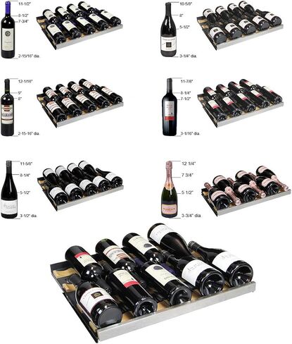 Allavino 24" Wide FlexCount II Tru-Vino 56 Bottle Dual Zone Black Left Hinge Wine Refrigerator in Kuwait