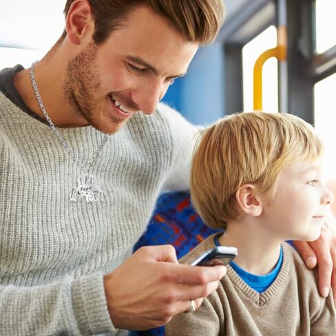 Engraved Papa/Mama Bear Necklace with 1-9 Names Personalized Family Necklace for Men Women Custom Necklace for Dad with Kids Names for FatherS Day Mothers Day in Kuwait