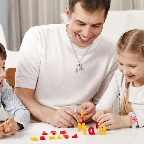 Engraved Papa/Mama Bear Necklace with 1-9 Names Personalized Family Necklace for Men Women Custom Necklace for Dad with Kids Names for FatherS Day Mothers Day in Kuwait