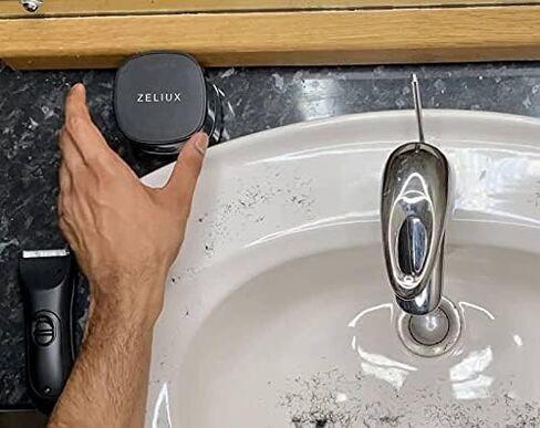 Zeliux VacGroom Grooming Vacuum Cleaner for Men - Portable USB Rechargeable Stubble Bathroom Sink Cleaner with Post-Trimming Beard Hair Suction in Saudi Arabia
