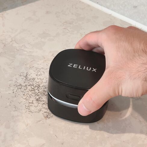 Zeliux VacGroom Grooming Vacuum Cleaner for Men - Portable USB Rechargeable Stubble Bathroom Sink Cleaner with Post-Trimming Beard Hair Suction in Saudi Arabia