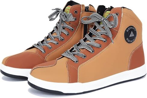 Motorcycle Shoes Leather Ankle-high Protective Sneakers High-top Riding Boots with Zipper and Anti-Slip Sole in Saudi Arabia