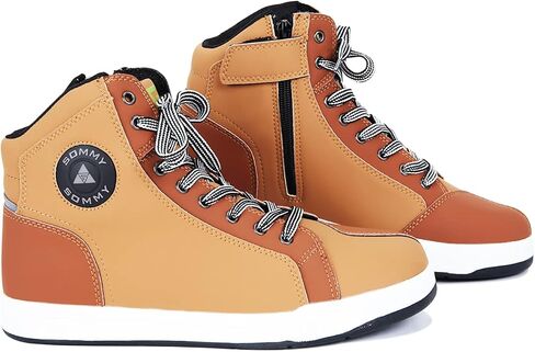 Motorcycle Shoes Leather Ankle-high Protective Sneakers High-top Riding Boots with Zipper and Anti-Slip Sole in Saudi Arabia