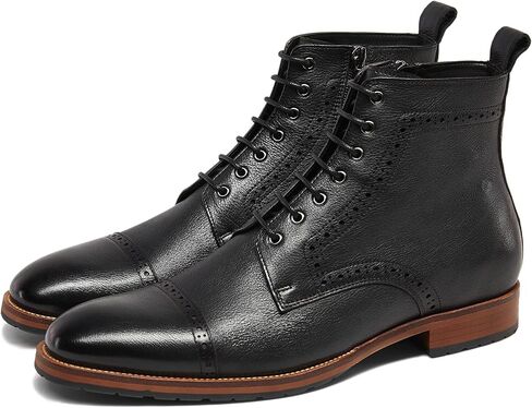 Dockorio Mens motorcycle boots genuine leather combat casual Dress work boots for men in Saudi Arabia