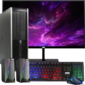 HP Elite Desktop Computer PC, 3.1 GHz, Intel Core i5, 16GB, RAM, 1TB HDD, MTG New 22 inch LED Monitor, RGB Speaker and Keyboard Mouse, WiFi, Windows 10 Pro (Renewed) in Kuwait
