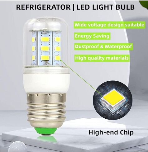 5304511738 لمبة إضاءة LED للثلاجة Kei D34l متوافقة مع لمبة ثلاجة كينمور فريجيدير PS12364857، 4584444 AP6278388. القوة الكهربائية: 3.5 وات (110 فولت - 240 فولت) (عبوتان) in Kuwait