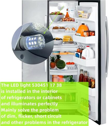 5304511738 لمبة إضاءة LED للثلاجة Kei D34l متوافقة مع لمبة ثلاجة كينمور فريجيدير PS12364857، 4584444 AP6278388. القوة الكهربائية: 3.5 وات (110 فولت - 240 فولت) (عبوتان) in Kuwait