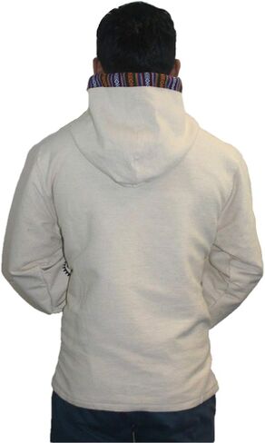 Agan Traders Mens Cotton Printed Fleece Lined Tibetan Hoodie Outwear Jacket in Kuwait