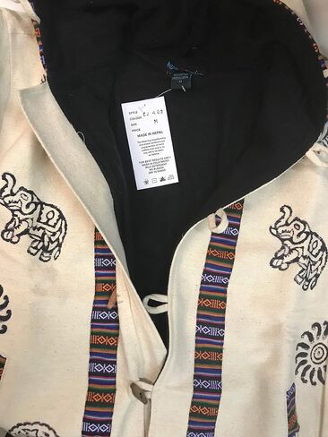 Agan Traders Mens Cotton Printed Fleece Lined Tibetan Hoodie Outwear Jacket in Kuwait