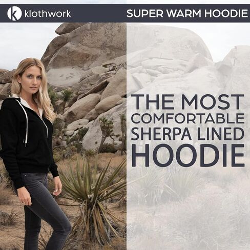 Klothwork Sherpa Hoodie, Fleece Zip Up Sherpa Lined Jacket Men & Women in Saudi Arabia