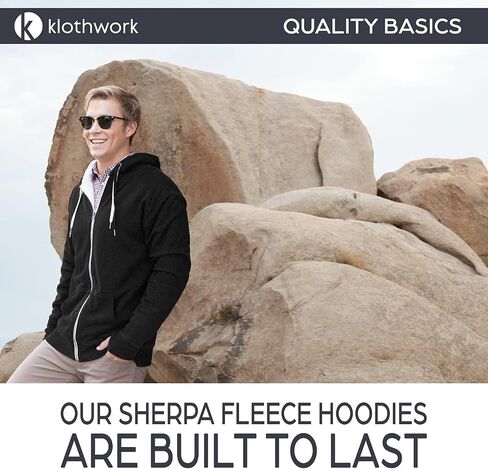 Klothwork Sherpa Hoodie, Fleece Zip Up Sherpa Lined Jacket Men & Women in Saudi Arabia