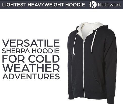 Klothwork Sherpa Hoodie, Fleece Zip Up Sherpa Lined Jacket Men & Women in Saudi Arabia