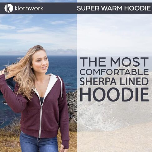 Klothwork Sherpa Hoodie, Fleece Zip Up Sherpa Lined Jacket Men & Women in Saudi Arabia