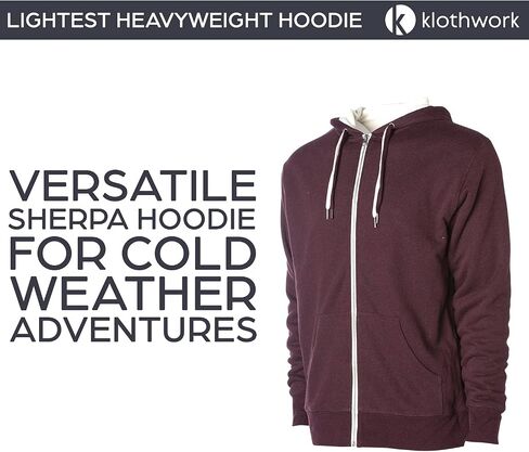 Klothwork Sherpa Hoodie, Fleece Zip Up Sherpa Lined Jacket Men & Women in Saudi Arabia