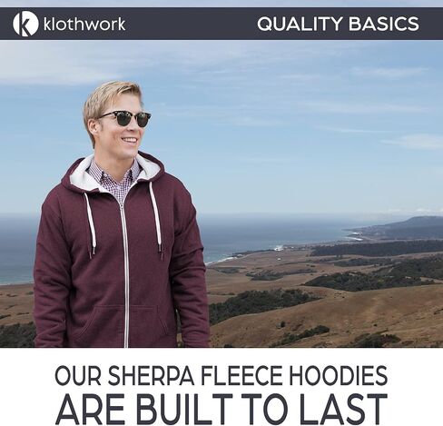 Klothwork Sherpa Hoodie, Fleece Zip Up Sherpa Lined Jacket Men & Women in Saudi Arabia