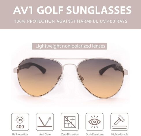 PeakVision AV1 Non-Polarized Aviator Sunglasses -Unisex- Dual-Zone Lens Technology, Zero Distortion in Kuwait