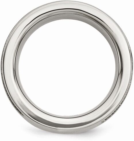 Sonia Jewels Titanium Black IP-Plated Cable and Diamonds 10mm Men's Matte Brushed Finish Wedding Band Ring (.05 cttw.) in Kuwait