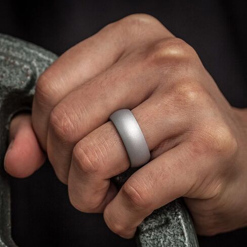 ThunderFit Mens Silicone Wedding Rings Wedding Bands - 5 Pack / 4 Pack / 3 Pack - 8.7mm Wide (2mm Thick) in Saudi Arabia