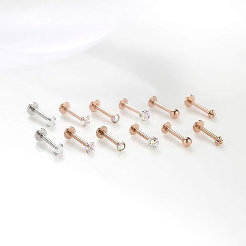 PEAKLINK 16G Labret Monroe Lip Rings Helix Tragus Earring Studs Piercing Jewelry in Saudi Arabia