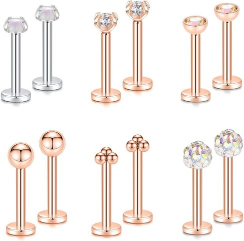 PEAKLINK 16G Labret Monroe Lip Rings Helix Tragus Earring Studs Piercing Jewelry in Saudi Arabia