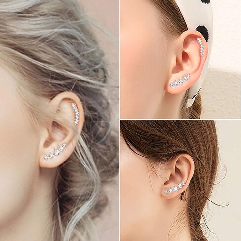 LOYALLOOK 4-6Pcs CZ Barbell Helix Piecing Cartilage Earring Stainless Steel Nose Lip Studs Opal Tragus Body Piercing Jewelry 16G in Saudi Arabia