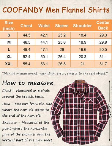 قمصان Coofandy الرجالية من الفلانيل وسترة بأزرار سفلية وقمصان منقوشة وأكمام طويلة وقمصان غربية in Kuwait