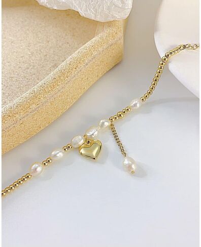 Jonline24h Mens Womens Stainless Steel Good Luck Love Link Pearls Bracelet Bangle Silver in Kuwait
