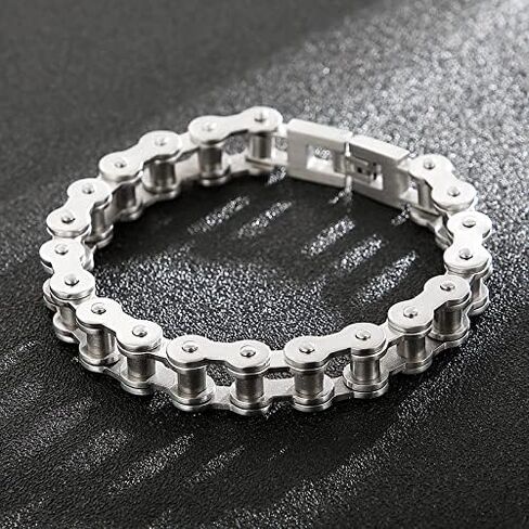 13mm Heavy Punk Rock Men Women Rainbow Bike Biker Motorcycle Chain Bracelet Jewelry Gold Black Stainless Steel Bicycle Bangle Jewelry Silver Polished in Saudi Arabia