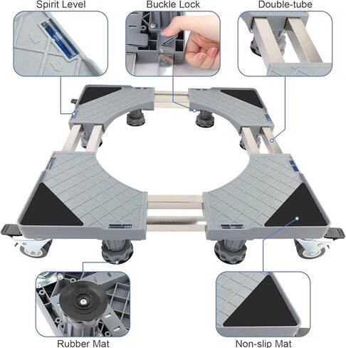 قاعدة موبايل لثلاجة صغيرة، قاعدة غسالة قابلة للتعديل مع 4 عجلات قفل و 8 أقدام قوية لمجفف، الثلاجة in Kuwait
