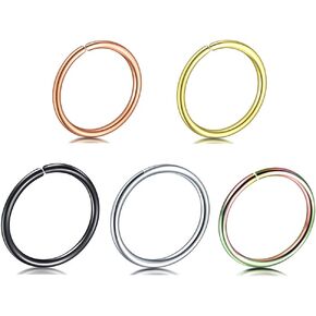 5Pcs 20G 316L Stianless Steel Fake Faux Nose Ring Lip Men Women Piercing Jewelry Ear Cartilage Tragus in Saudi Arabia