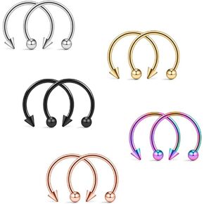 Ruifan 10-24PCS 16G Surgical Steel Nose Septum Horseshoe Hoop Earring Eyebrow Tragus Lip Piercing Ring in Saudi Arabia