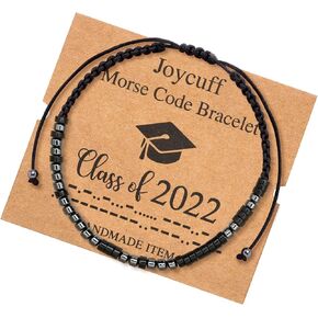 Inspirational Morse Code Bracelets for Men Women Mothers Day Fathers Day Birthday Christmas Gifts for Mom Mother Father Daughter Aunt Grandmother Jewelry Cord Wrap Memorial Graduation