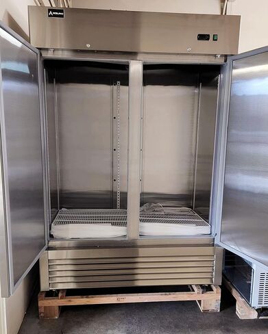 Aceland ETL Certified Commercial Freezer 2 door Stainless Steel Reach in Solid door Upright Fan Cooling Cooler for Restuarant,Bar,Shop,Residential 49 Cu.ft (Commercial Kitchen Equipment) in Kuwait