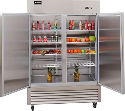 Aceland ETL Certified Commercial Freezer 2 door Stainless Steel Reach in Solid door Upright Fan Cooling Cooler for Restuarant,Bar,Shop,Residential 49 Cu.ft (Commercial Kitchen Equipment) in Kuwait