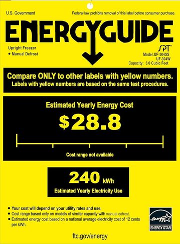 SPT UF-304SS: 3.0 cu.ft. Upright Freezer in Stainless Steel - ENERGY STAR in Saudi Arabia