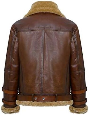 Mens Aviator Real Shearling Sheepskin Leather RAF Flying Jacket in Saudi Arabia