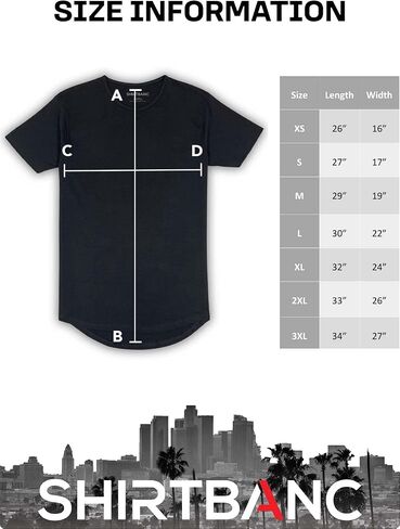 ShirtBANC Mens Hipster Hip Hop Long Drop Tail T Shirts Dropcut Shirt Long Line Shirt in Saudi Arabia