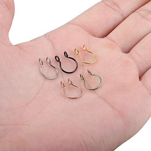 5Pcs 20G 316L Stianless Steel Fake Faux Nose Ring Lip Men Women Piercing Jewelry Ear Cartilage Tragus in Saudi Arabia