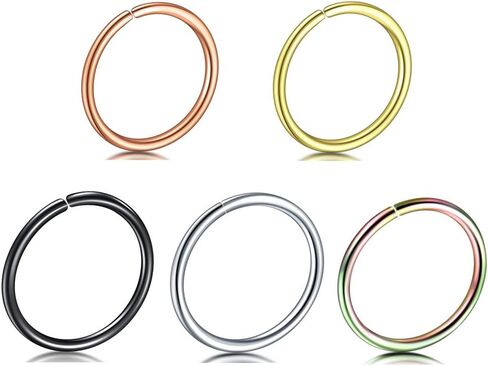 5Pcs 20G 316L Stianless Steel Fake Faux Nose Ring Lip Men Women Piercing Jewelry Ear Cartilage Tragus in Saudi Arabia