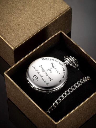 Tatuo Dad Gifts Quartz Pocket Watch for Father-in-Law, Stepdad Birthday Christmas in Kuwait