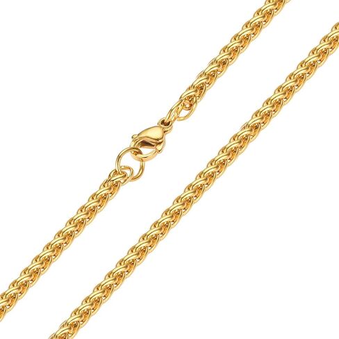 Stainless Steel Twist Chain/Rolo Chain/Keel Chain/Ball Bead Chain Necklace for Men Women, Gold Silver Black Stainless Steel Link Chain Necklace Men Jewelry in Saudi Arabia