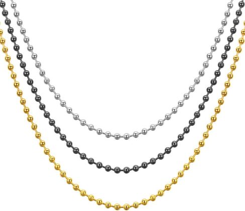 Stainless Steel Twist Chain/Rolo Chain/Keel Chain/Ball Bead Chain Necklace for Men Women, Gold Silver Black Stainless Steel Link Chain Necklace Men Jewelry in Saudi Arabia