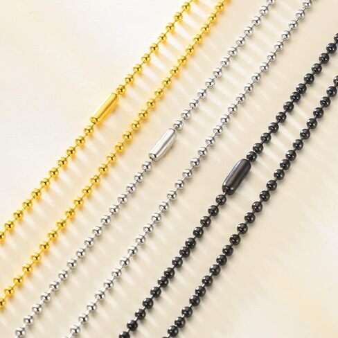 Stainless Steel Twist Chain/Rolo Chain/Keel Chain/Ball Bead Chain Necklace for Men Women, Gold Silver Black Stainless Steel Link Chain Necklace Men Jewelry in Saudi Arabia